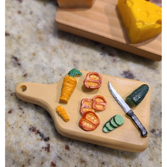 Accents Vtg Wooden Cutting Boards Veggies Cheese Meat Mini Fridge Charcuterie Poshmark